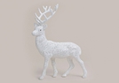HIRSCH WEISS GLITTER KUNSTST.20X6X29CM