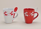 BECHER ELCHDEK.M.LOEFFEL KER.2-F.SORT.10CM
