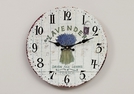 WANDUHR LAVENDELDEKOR HOLZ 33CM }