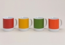 BECHER 4-F.SORT. PORZELLAN 9.5 CM
