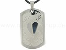ES-11 Edelstahlanhänger mit Zirkonia-Stein an Kautschukkette