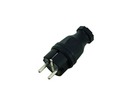 Schutzkontakt-Stecker, schlagfest, schw.