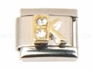 Italian Charm Glieder Armband Buchstaben "K"