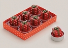 TEELICHT-SET 6TLG GESCHENK ROT 4X4CM