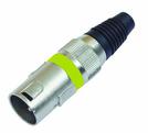 XLR-Stecker kurz, gelb, 3-polig, Metall /10