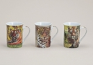 BECHER TIGERDEKOR PORZELLAN 3-F. SORT. 10CM