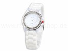 Farbe weiss Silikon Strass Silikonuhr Uhr Analoguh