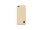BMW Hard Case für Apple iPhone 5, 5S Cream echt Leder