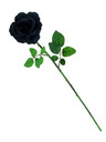 Rose -offen- langstielig schwarz/dunkelbl, 65cm, Kunstpflanze