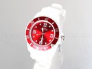 Silikonuhr weiss mit rotem Ziffernblatt und roter
