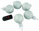 LED Leucht-Kugeln McShine ''XBall'' silber, 5er-Set + Fernbedienung