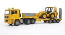 MAN TGA Tieflader mit JCB 4CX Baggerlader
