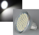 LED Strahler MR16 ''H35 V2'' 60 SMD LEDs, 6000k, 240lm, 120°, 12V/2,5W, weiß