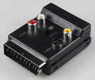 Video-Adapter 3x Cinch + S-VHS, auf Scart mit Durchschleif-Buchse