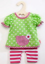 Puppen- Bluse+Legging bunt, 28-33cm