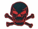 P-045 Aufnäher Patch Totenkopf schwarz rot