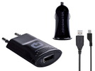 Powerstar® ''Nova'' 3in1 Home und KFZ-Aufladeset Micro USB Black