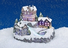 WINTERDORFSZENE M.BELEUCHTUNG POLY 19X14X17CM