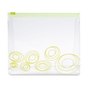Cosmetic pouch with plastic zip