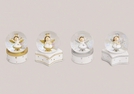 SCHNEEKUGEL ENGEL GOLD/SILBER POLY SORT . 9CM
