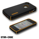Schutzhülle für Apple IPhone 4/ 4s Star-Case® Jacket Black-Orange