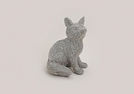 FUCHS SILBER GLITTER KUNSTST.18X16X26CM
