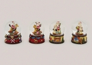 SCHNEEKUGEL WEIHNACHTSFIGUREN POLY SORT. 9CM