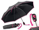 Taschenschirm aus Polyester mit open-close-System, Kunststoffgriff und Schutzhuelle, 7 Segmente.