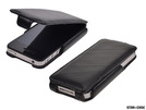 Star-Case® Flip ''Milano'' Linea für Apple IPhone 4, 4S echt Leder Black