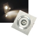 LED-Einbaustrahler McShine ''LES-160'' 1W LED, 60x60mm, warmweiß