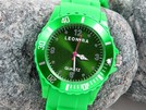 grün Leonira Silikonuhr Silikon Uhr Analoguhr Wat