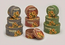 DOSEN-SET 3TLG SONNENBLUME RUND METALL