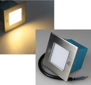LED-Einbauleuchte ''Cuadrado Q9'', Edelstahl-Front, 9 LEDs, warmweiß
