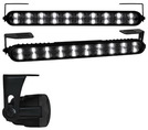 Kfz LED Tagfahrlicht, 20 LEDs xenon-weiß, E11+R87-Zulassung, 22cm breit, schwarz