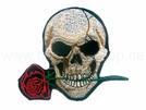 P-108 Aufnäher Patch Totenkopf mit Rose