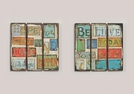 WANDBILD HOPE / LIVE HOLZ 2-F.SORT. 40X40CM