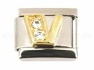 Italian Charm Glieder Armband Buchstaben "V"