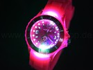 fuchsia Viper LED multicolor Silikonuhr Ø 3,5 cm