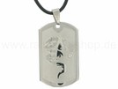 ES-04 Edelstahlanhänger mit Zirkonia-Stein an Kautschukkette