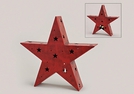 WINDLICHT STERN ANTIK-ROT METALL 45X10X45CM