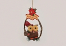 TUERKRANZ EULE MERRY XMAS HOLZ/TEX.20X33CM