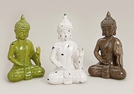 BUDDHA SITZEND KERAMIK 3-F.S.19X25X42CM
