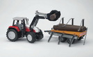 Bruder Steyr CVT 170 Frontlader+Holztransportanhänger, 1 Stück