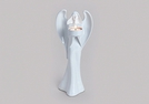 TEELICHTHALTER ENGEL WEISS STEHEND POLY 31CM