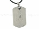 ES-12 Edelstahlanhänger mit Zirkonia-Stein an Kautschukkette