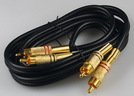 Cinch Verbindungs-Kabel 0,5m, geschirmt, 2xSt. / 2xSt. vergoldete Metallstecker
