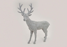 HIRSCH SILBER GLITTER KUNSTST.45X15X52CM