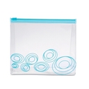 Cosmetic pouch with plastic zip