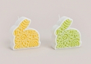 KERZE HASE GELB/GRUEN 2-F.S.9X4X9CM