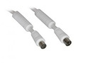 Koaxialkabel 1x Koax (St.) - 1x Koax (Bu.) (112er) (2x Ferritkern) 7,5 m white
